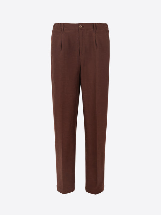 Ban Trousers Alloro In Lightweight Linen-Viscose Fabric