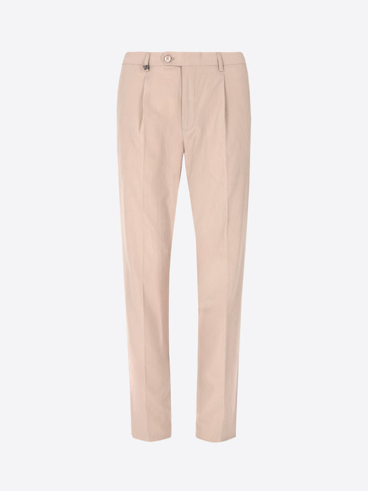 Pantalone Tailoring Arezzo Carrot Fit Con Pences In Tessuto Super Comfort Goffrato A Righe Sottili