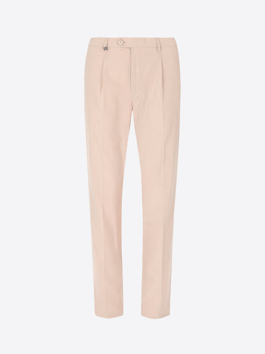 Pantalone Tailoring Arezzo Carrot Fit Con Pences In Tessuto Super Comfort Goffrato A Righe Sottili