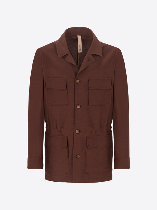 Field Jacket Alloro In Tessuto Leggero Misto Lino Viscosa