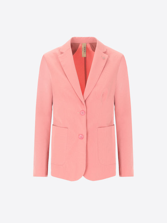 Semi-Tailored Jacket Arezzo In Super-Comfort Embossed Fine-Striped Fabric - Woman