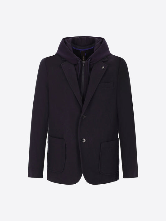 Stretch Panel Fabric Jacket Feel With Detachable Hood