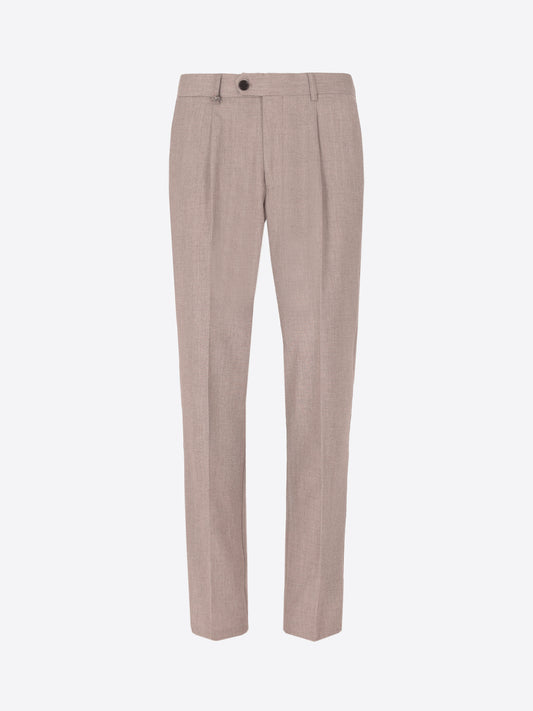 Pantaloni Acanto con Pinces in Tessuto Melange Misto Viscosa