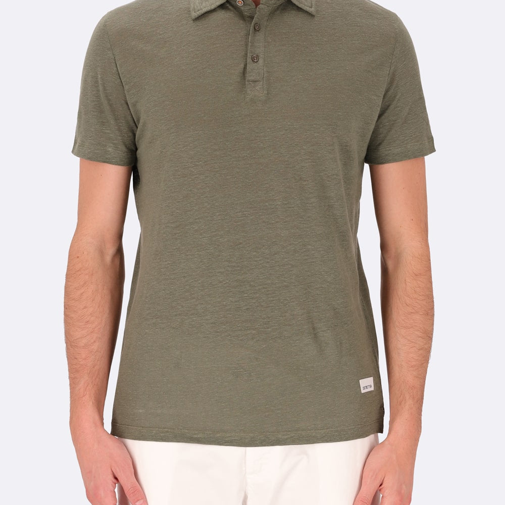 linen polo shirt POLO ROYAN military front distretto12