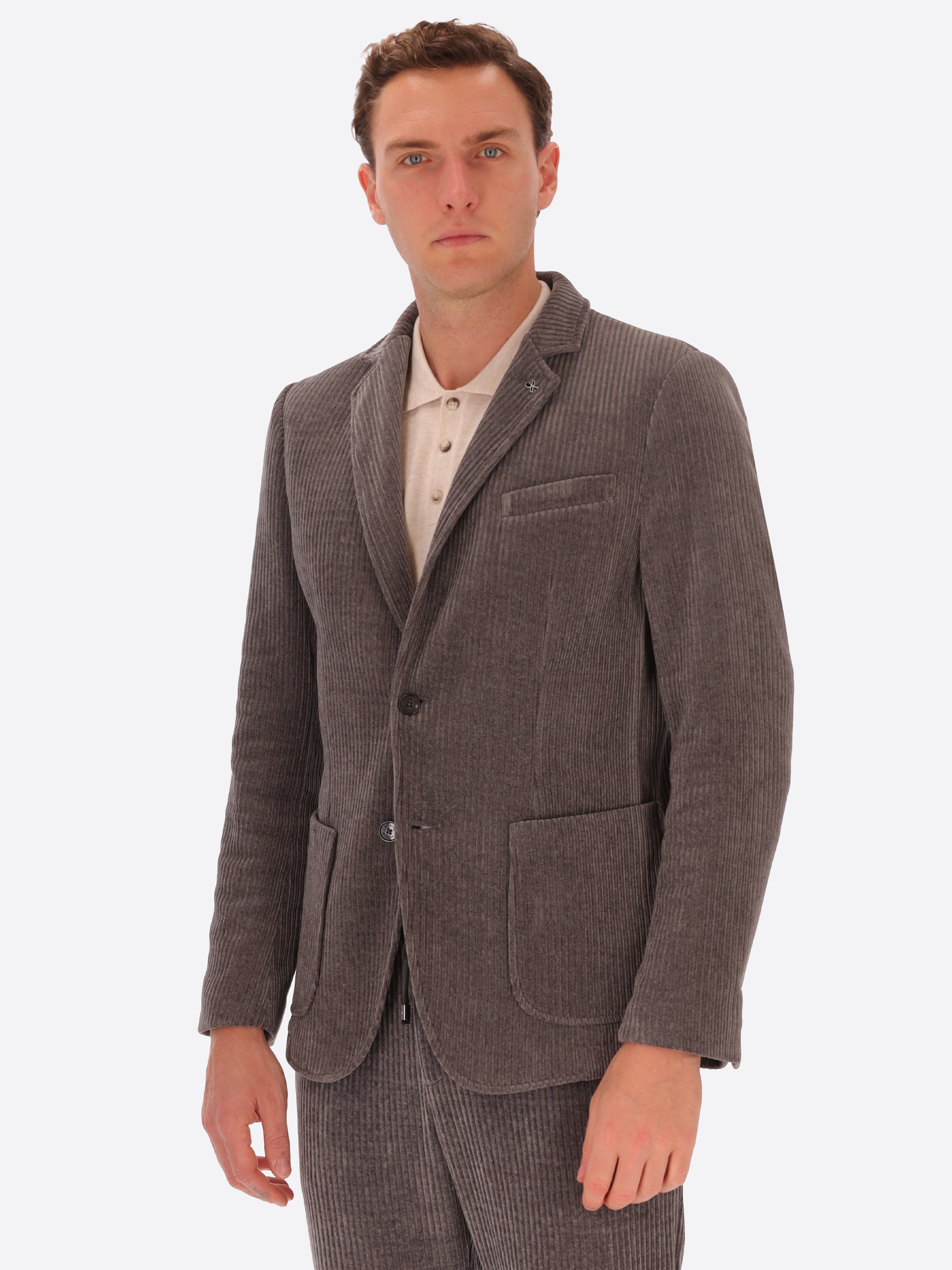 Giacca Torino In Velluto Con Costa Alla Francese