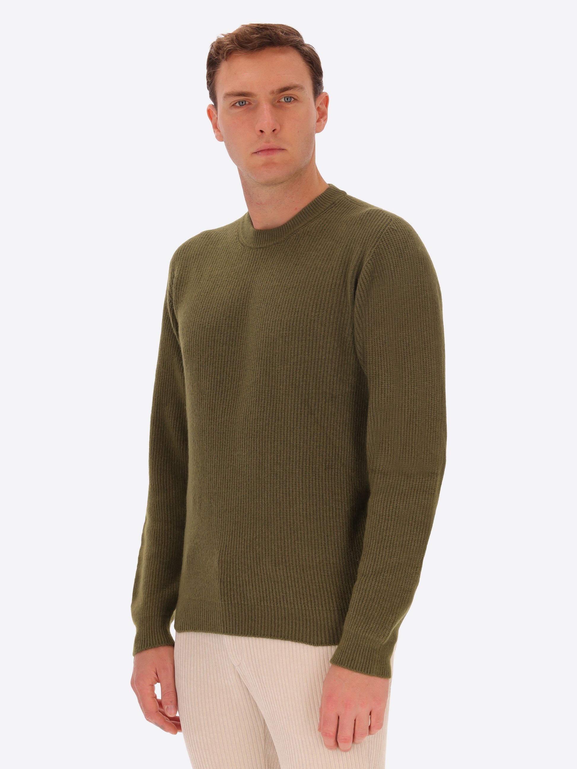 Viscose Blend Ribbed Knitwear Crewneck London