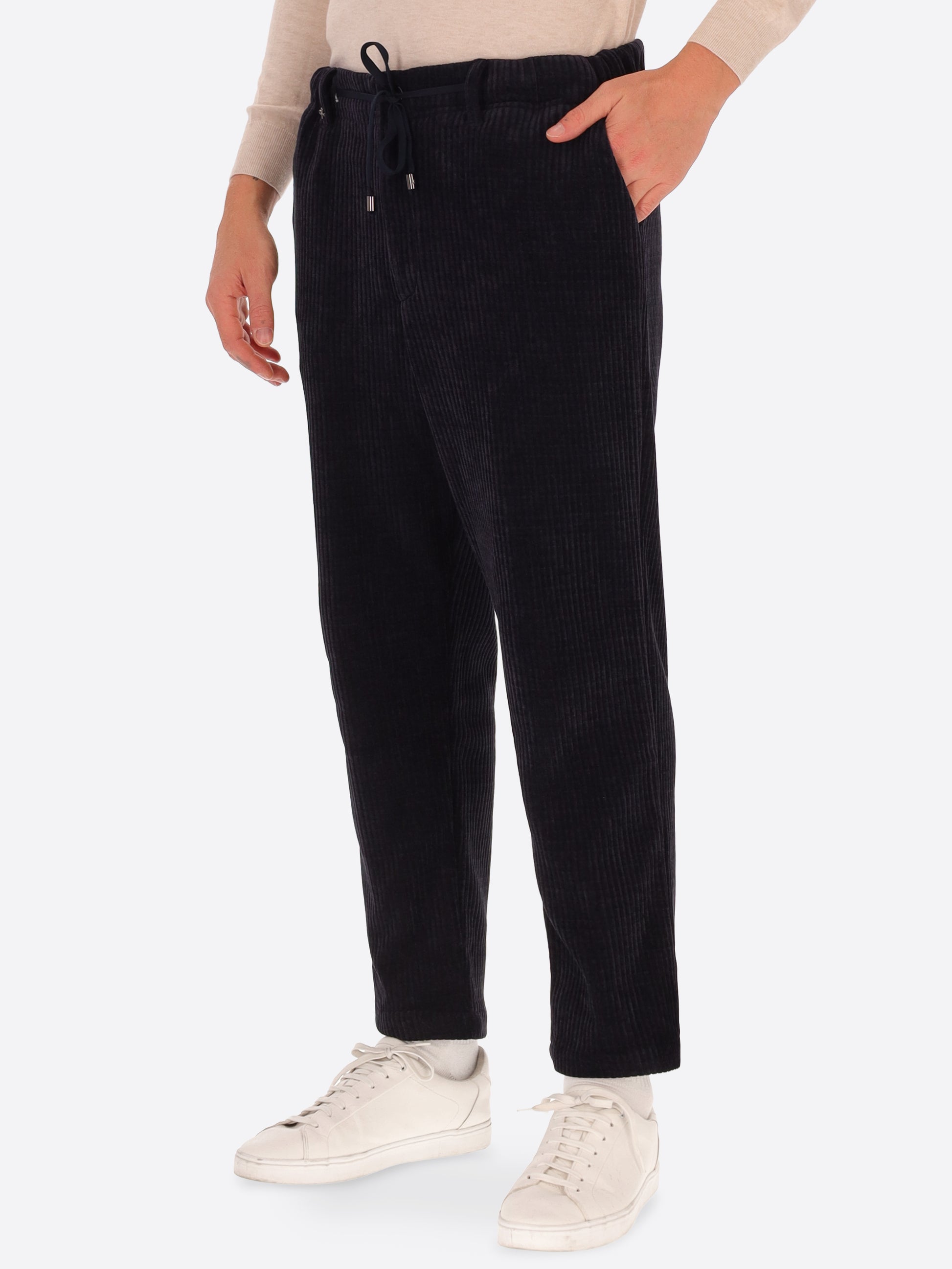 32" Pantalone Relax Torino In Velluto Con Costa Alla Francese