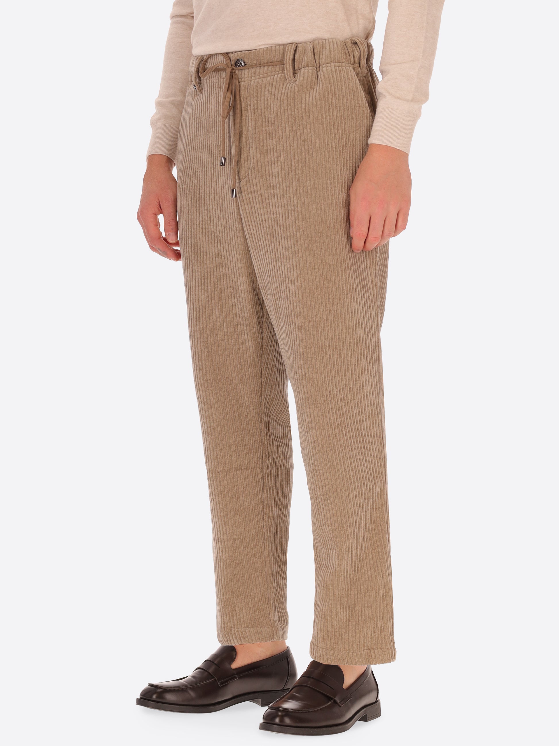 32" Pantalone Relax Torino In Velluto Con Costa Alla Francese