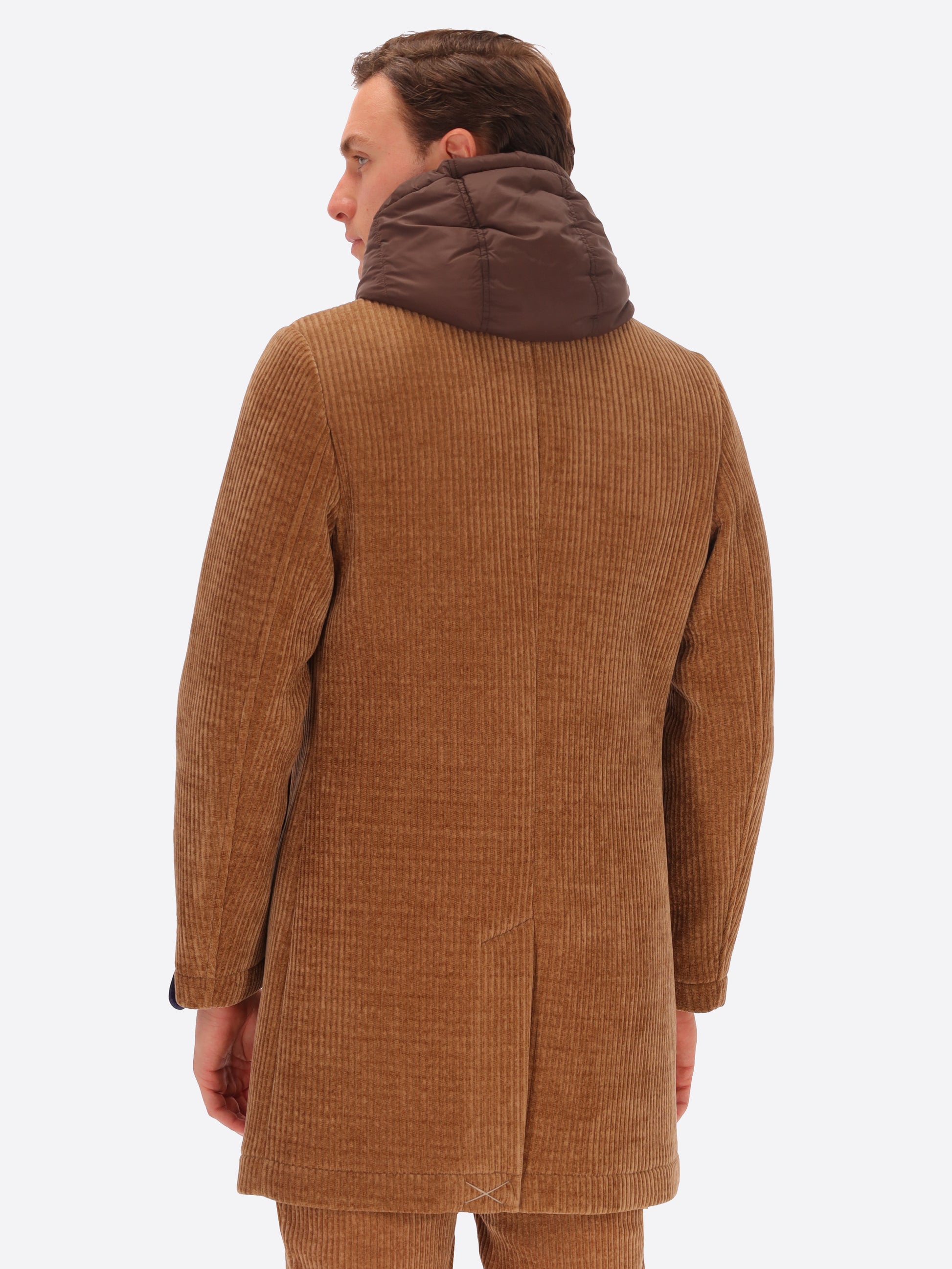 French Rib Corduroy Coat With Detachable Hood Alba