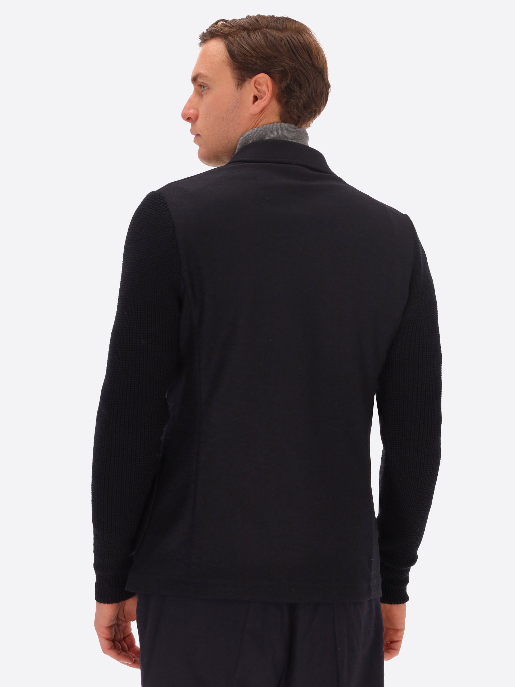 Wool Blend Knitted-Sleeves Jacket Regent