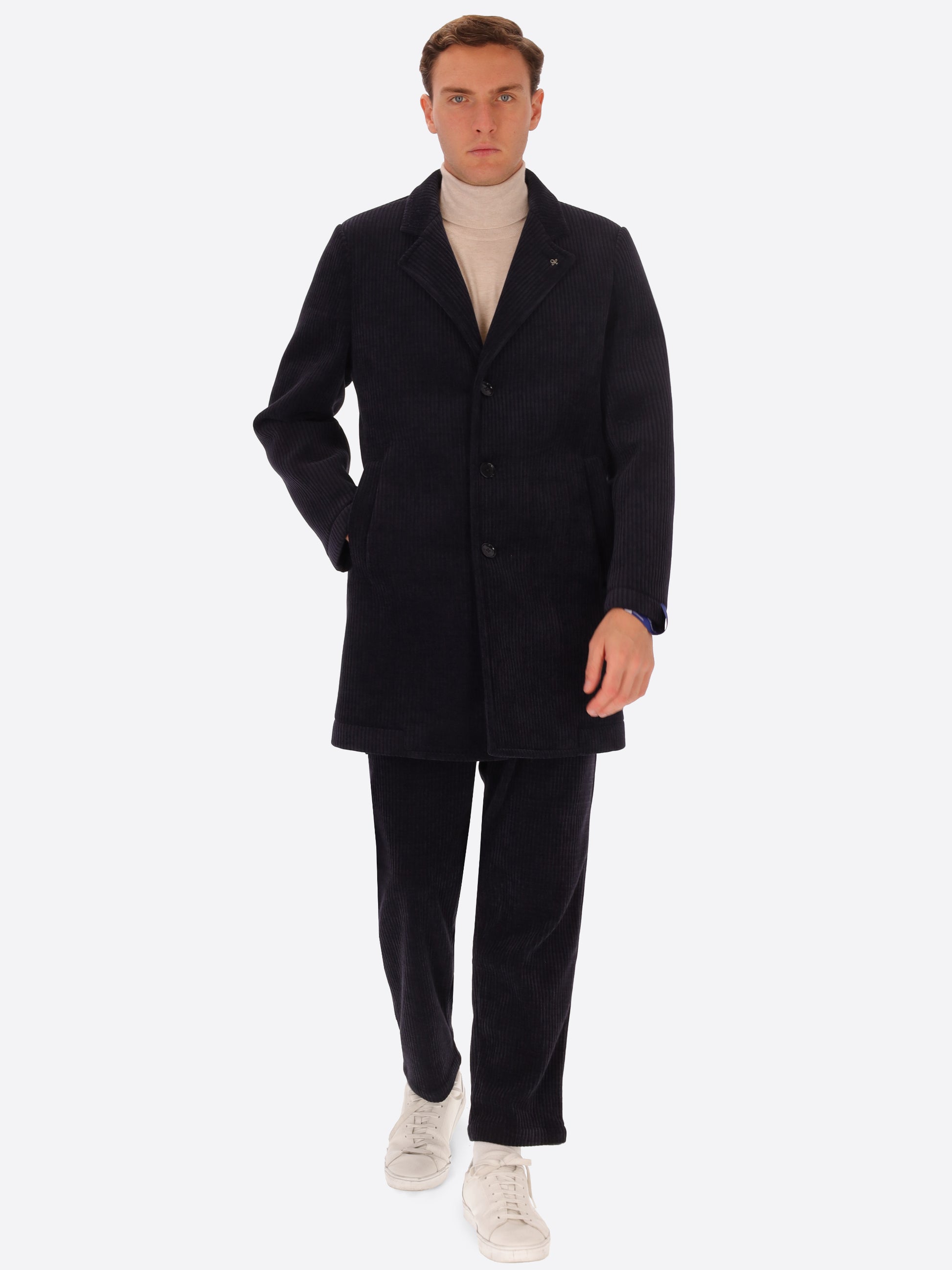 Cappotto Alba In Velluto A Costa Francese