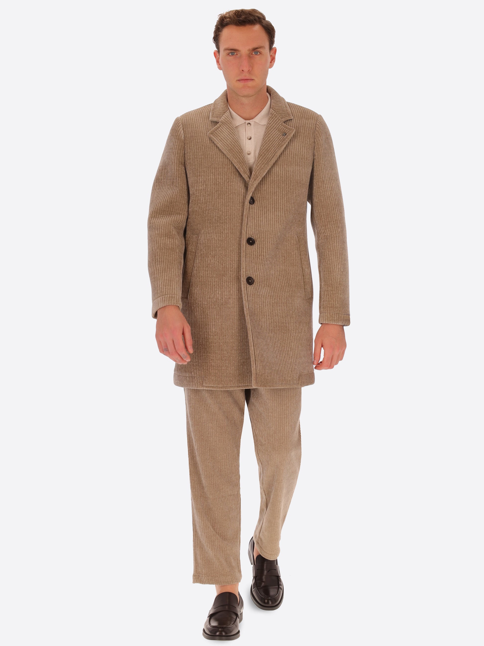 Cappotto Alba In Velluto A Costa Francese