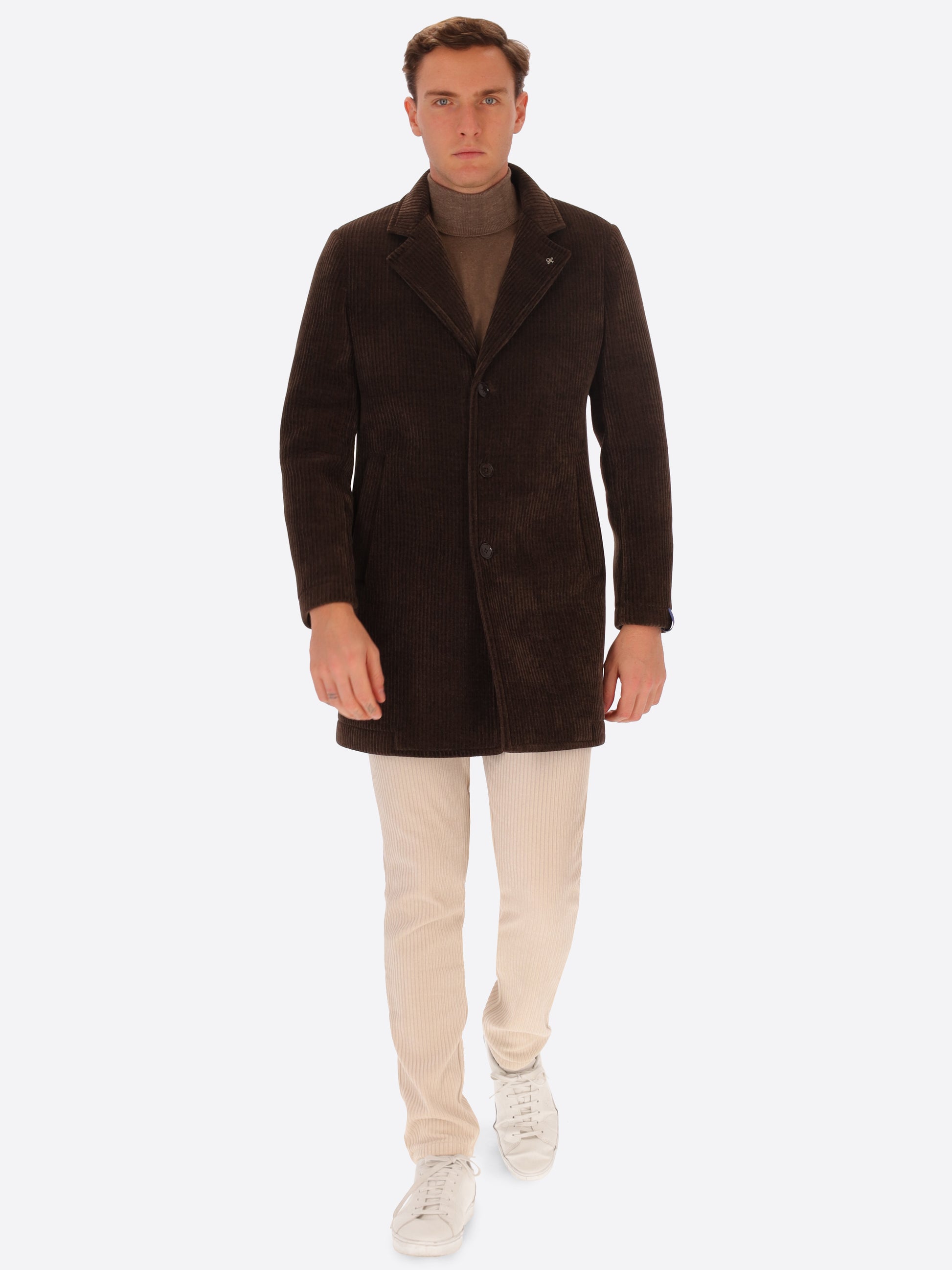 Cappotto Alba In Velluto A Costa Francese