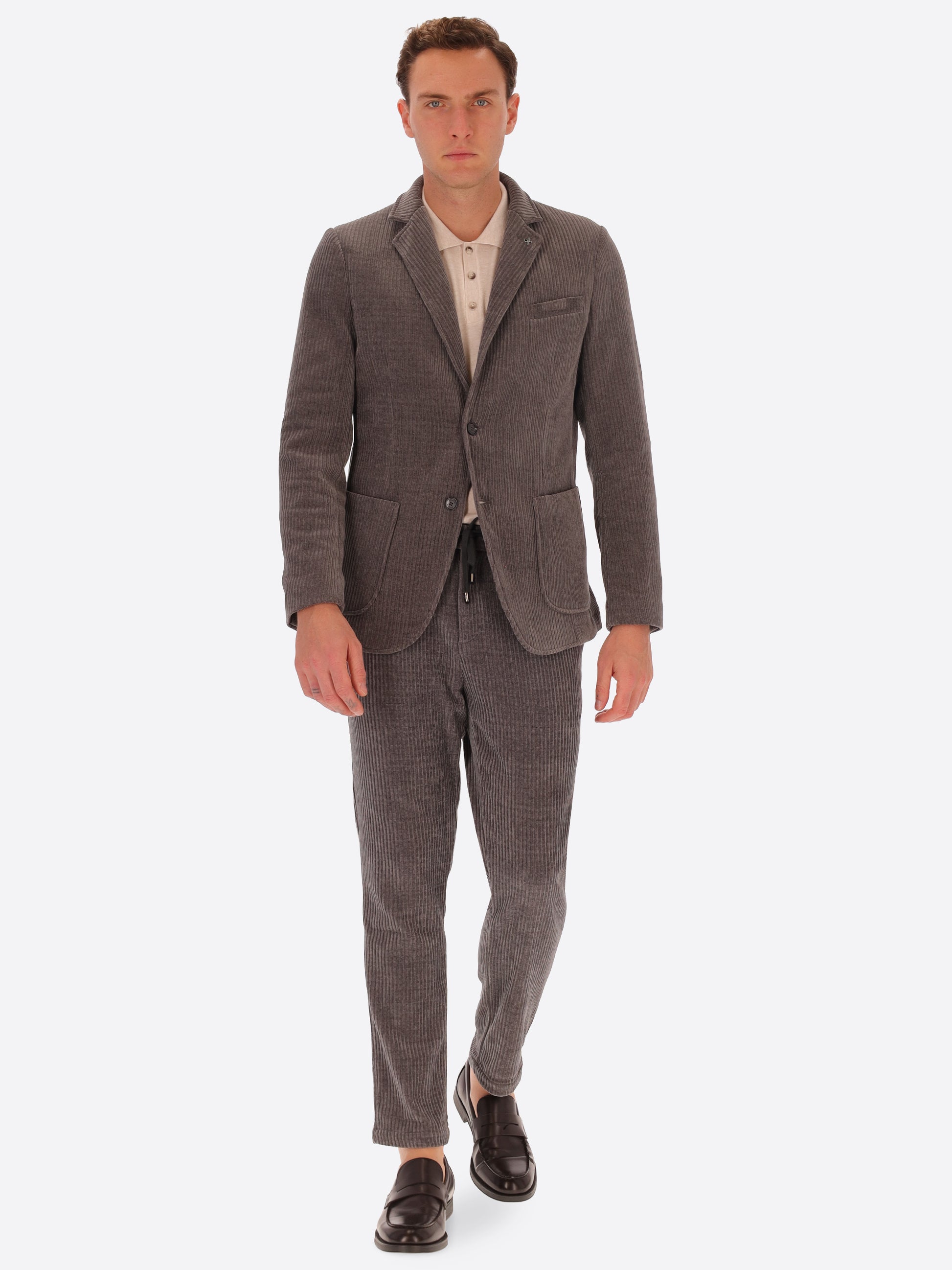 Giacca Torino In Velluto Con Costa Alla Francese