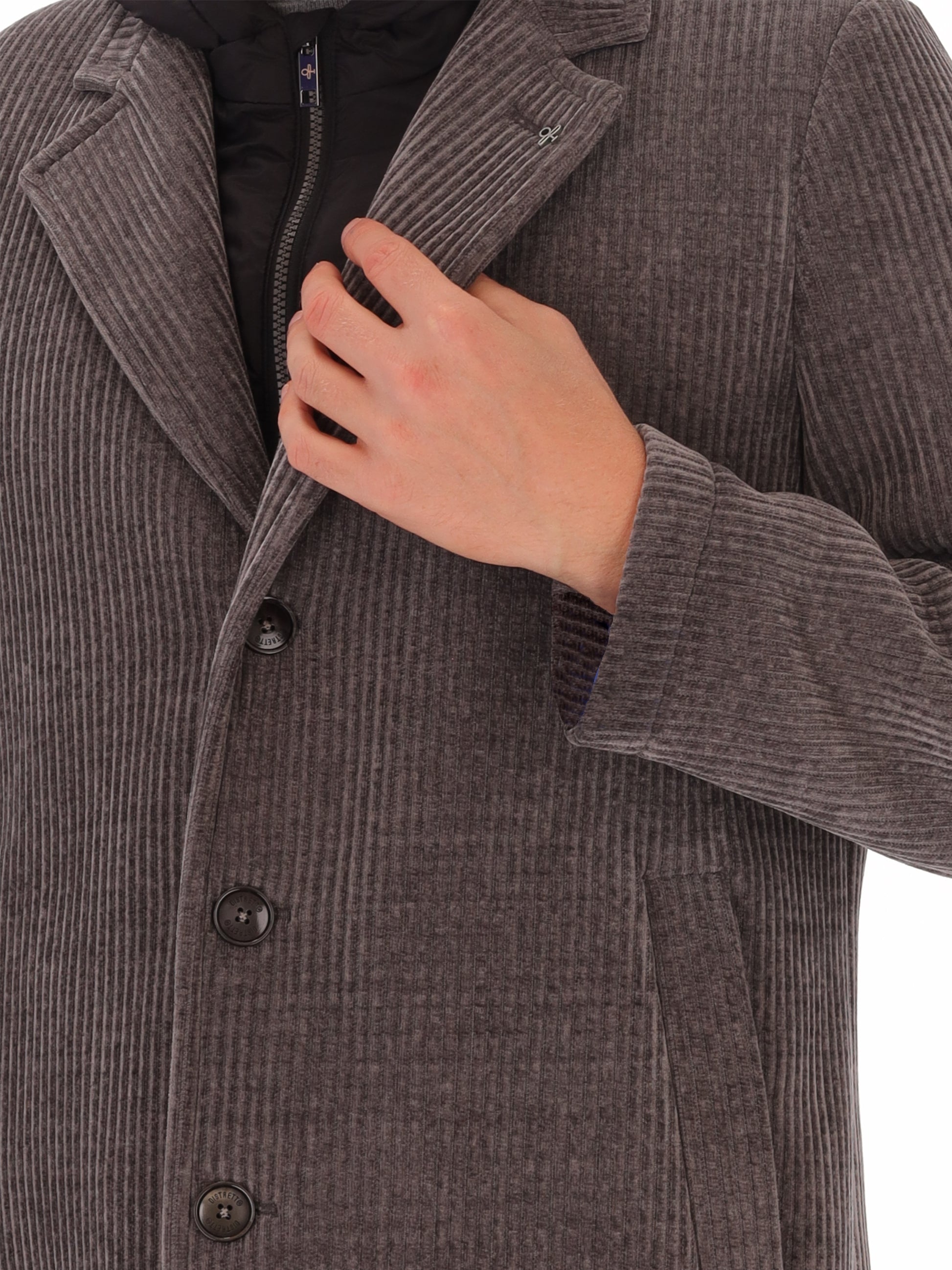 French Rib Corduroy Coat With Detachable Hood Alba