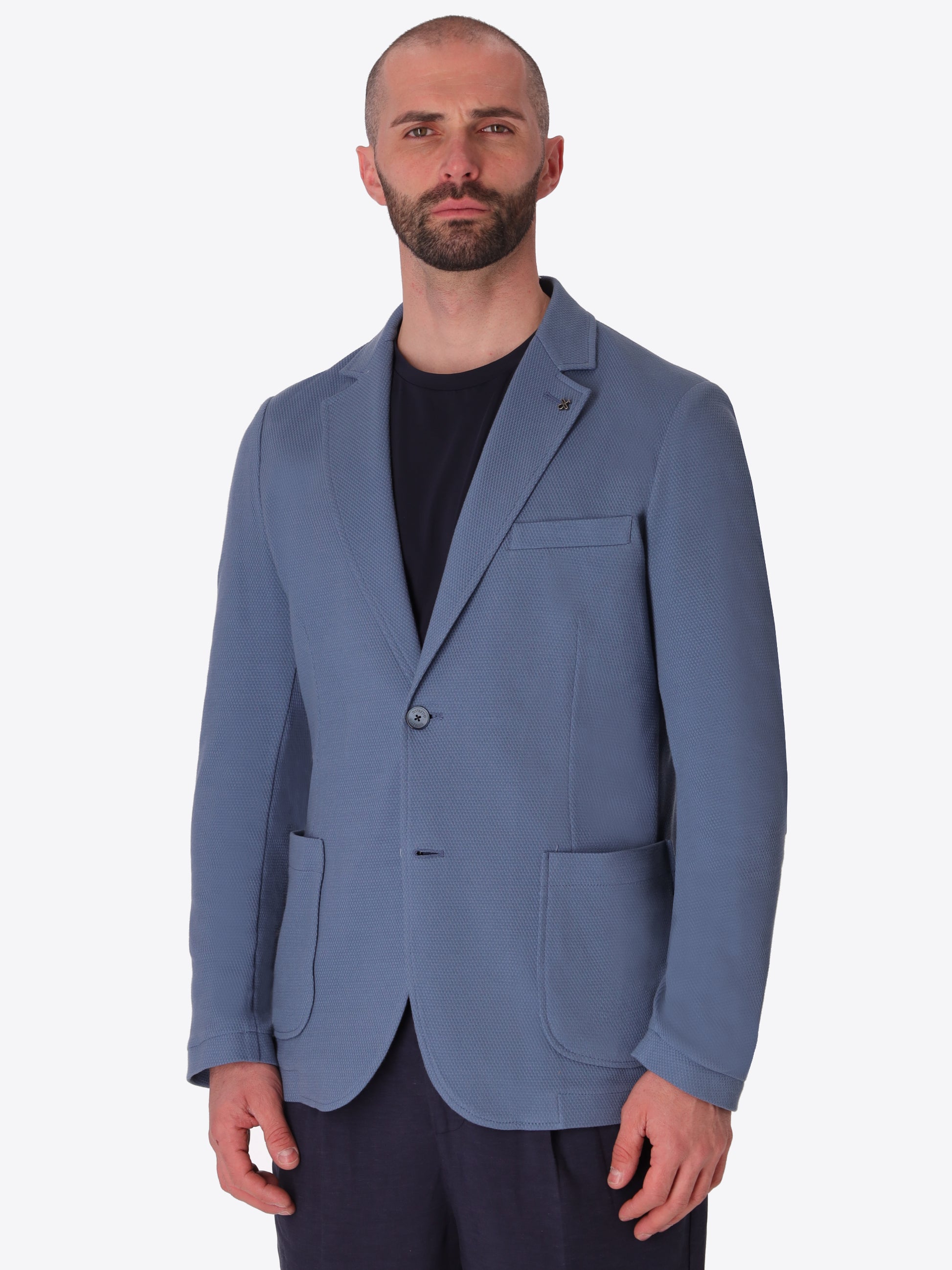 Giacca Clay In Tessuto Stretch Pallino Tono Su Tono A Rilievo - Icon