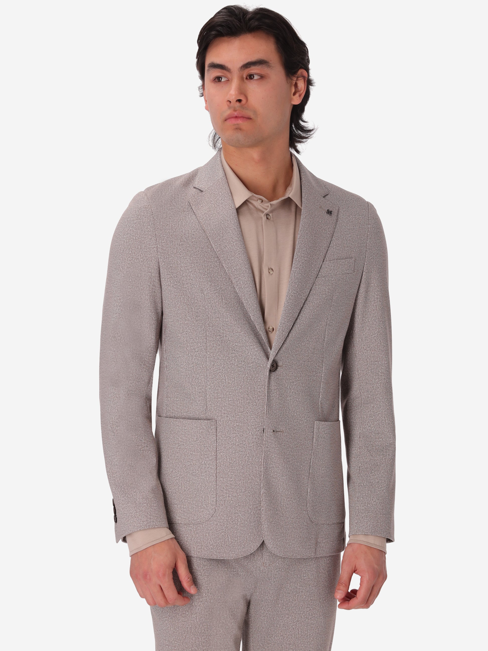 Jacket Prezzemolo In Technical Jersey Gauze Texture Print Fabric