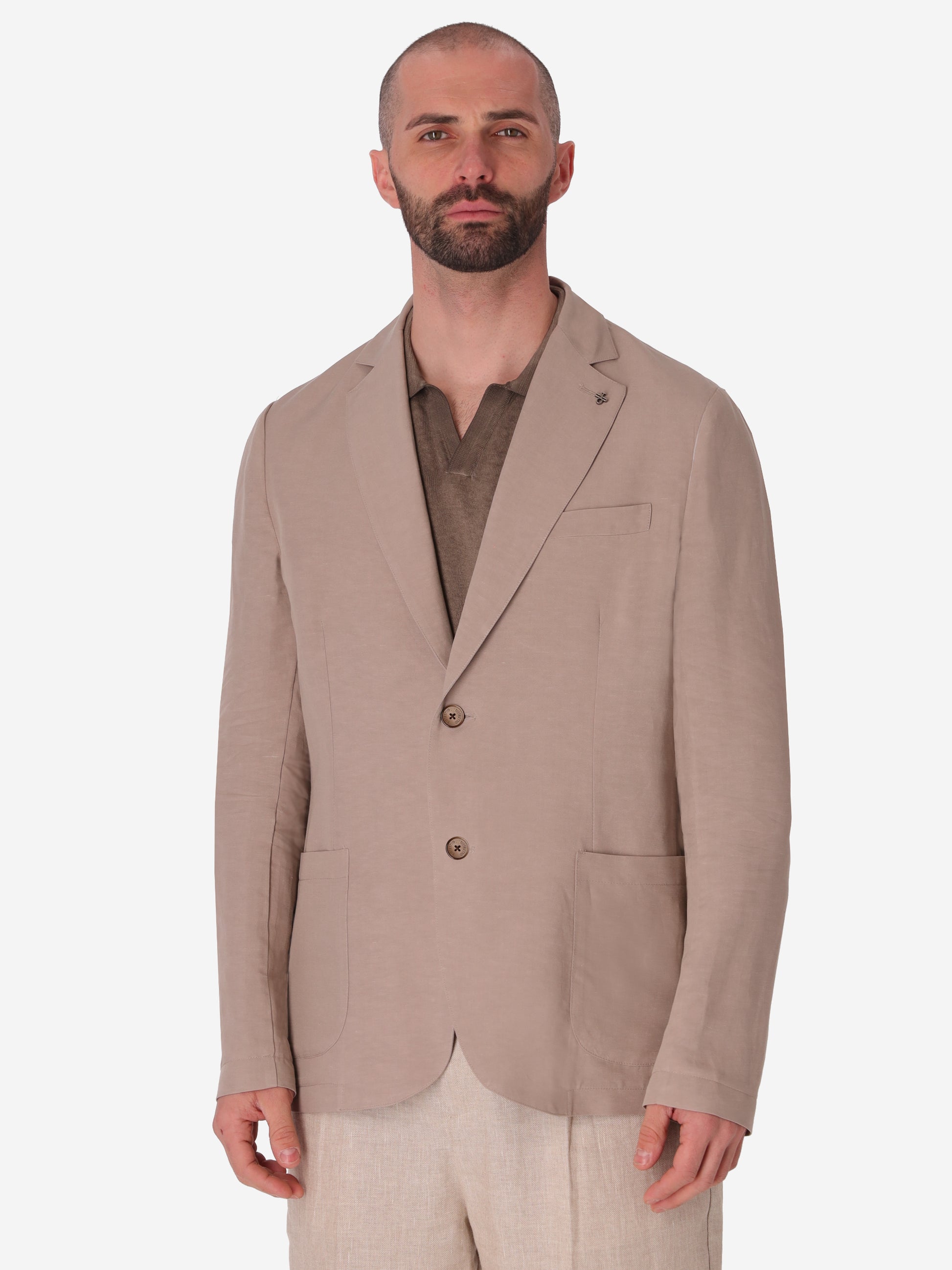 Jacket Alloro In Lightweight Linen-Viscose Fabric