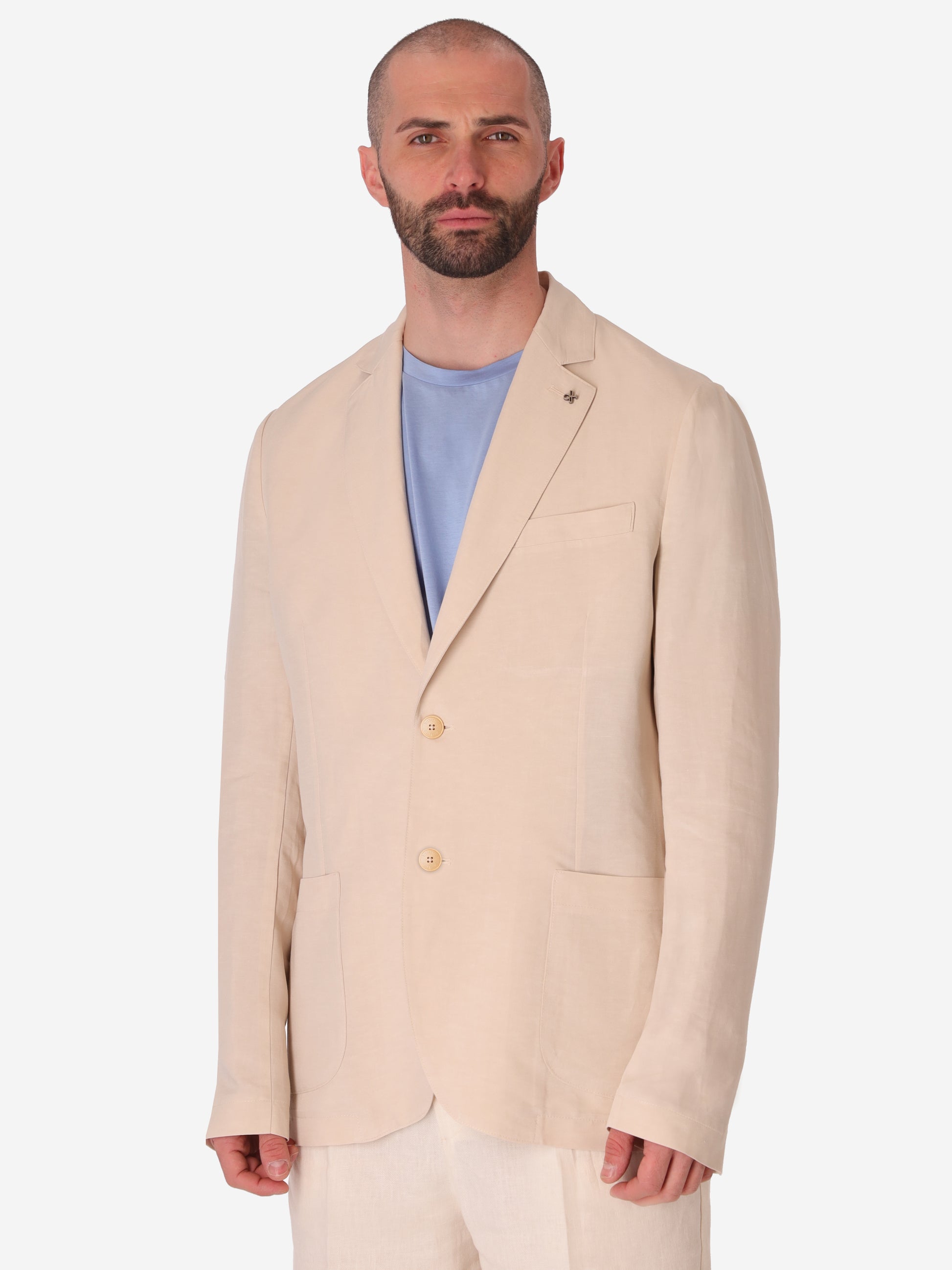 Jacket Alloro In Lightweight Linen-Viscose Fabric