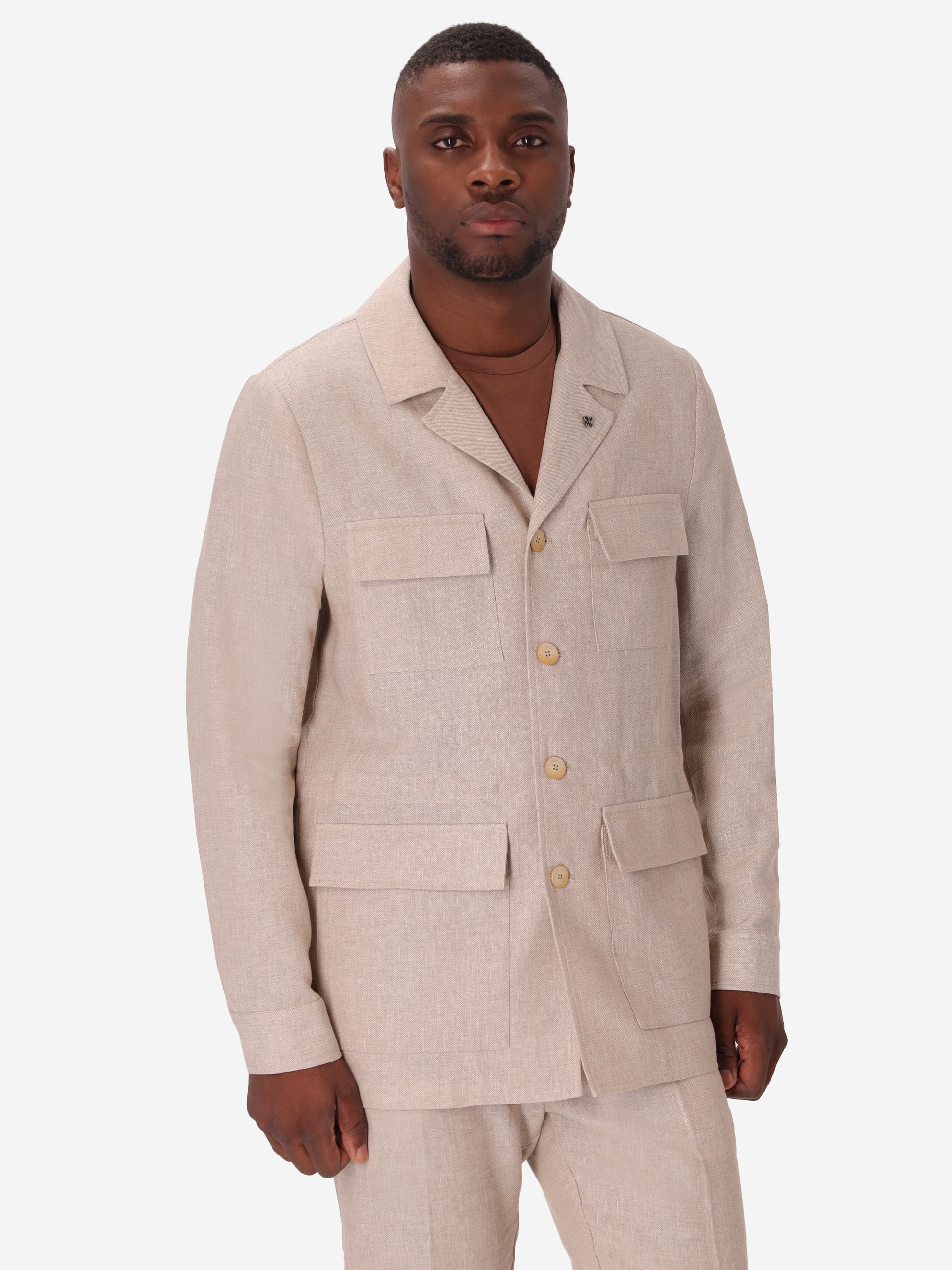 Field Jacket Certo In Soft-Touch Linen Blend Fabric