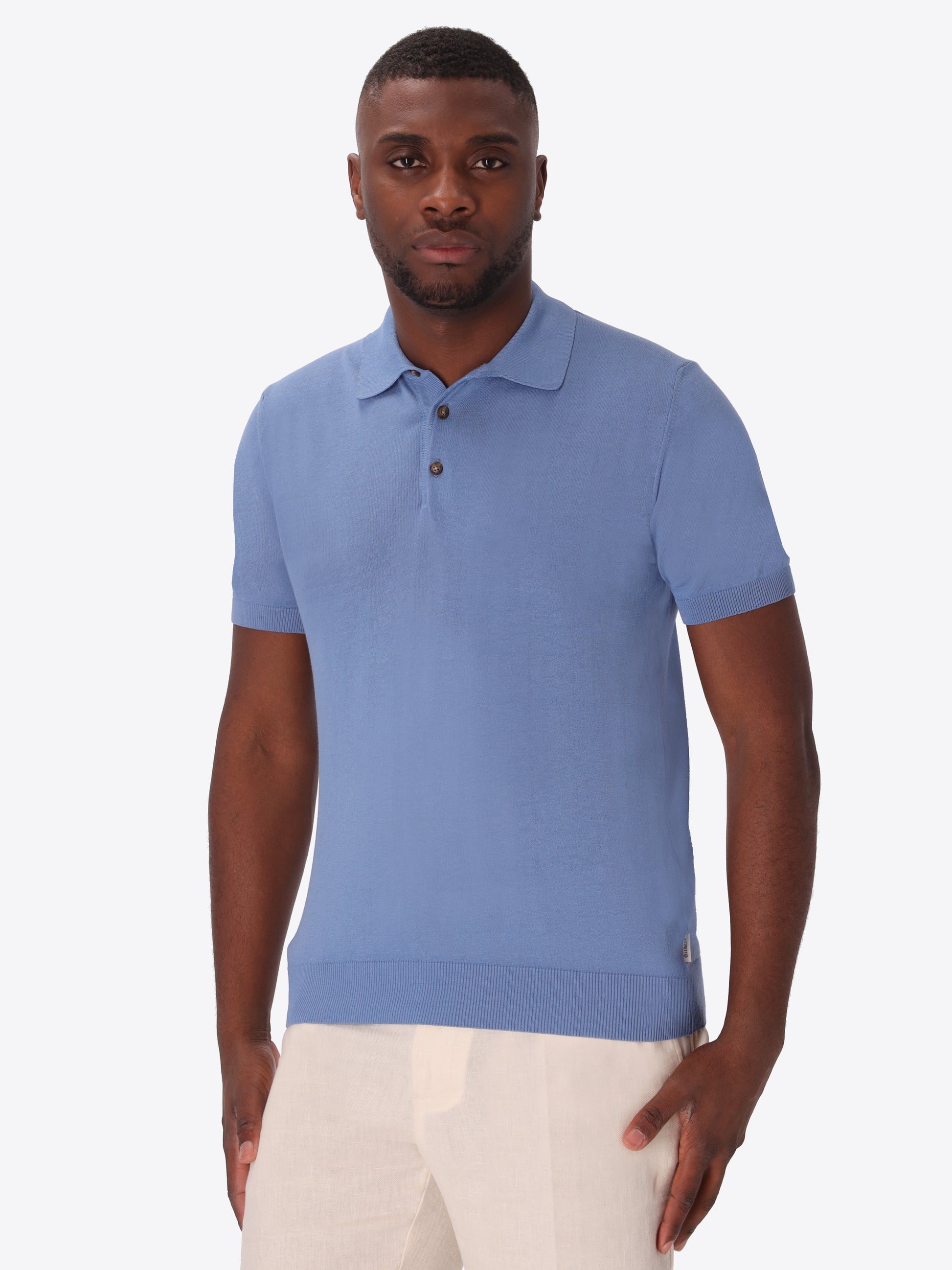Polo Carrara In Garment-Dyed Cotton Crepe Yarn