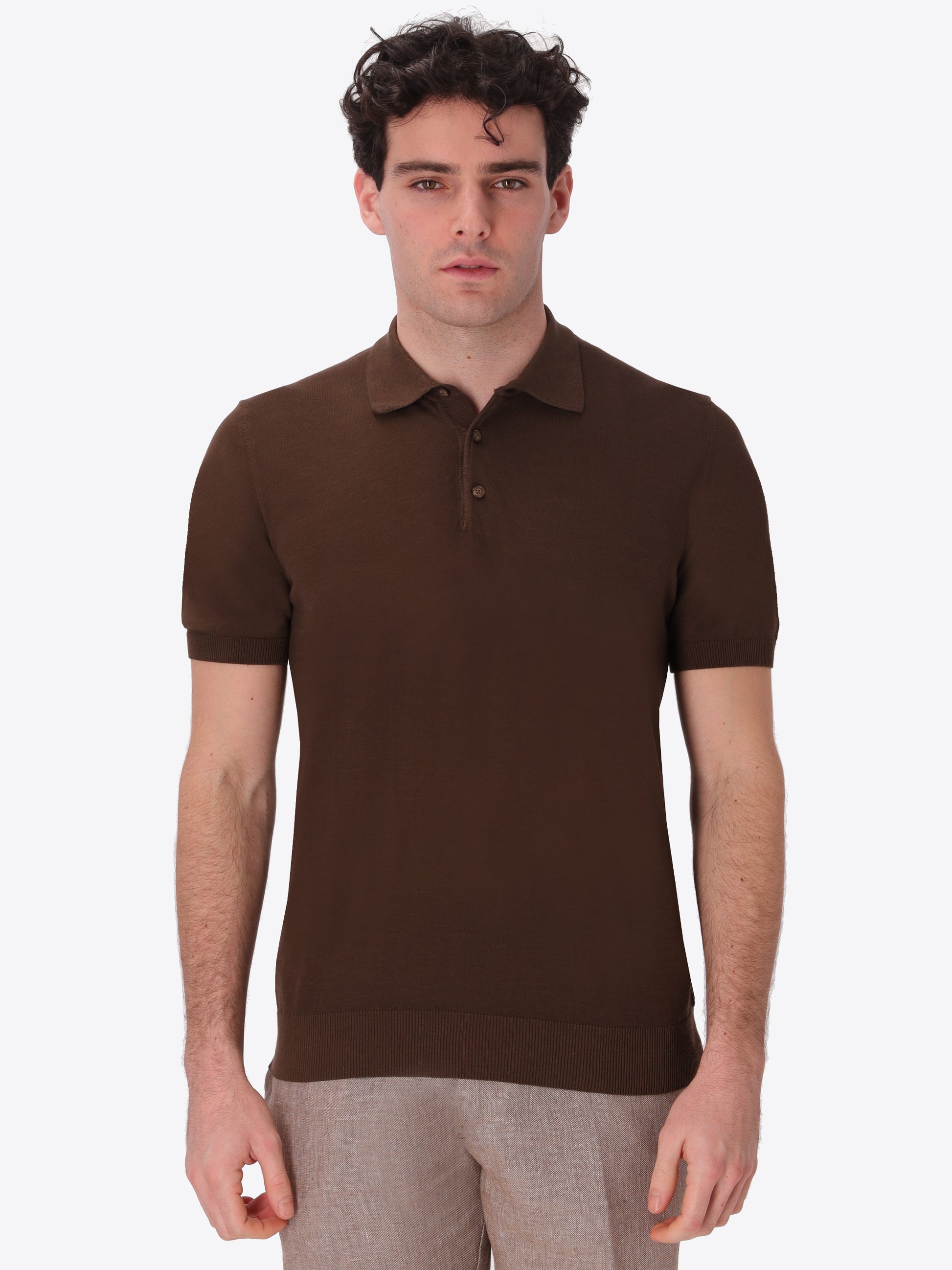 Polo Carrara In Garment-Dyed Cotton Crepe Yarn