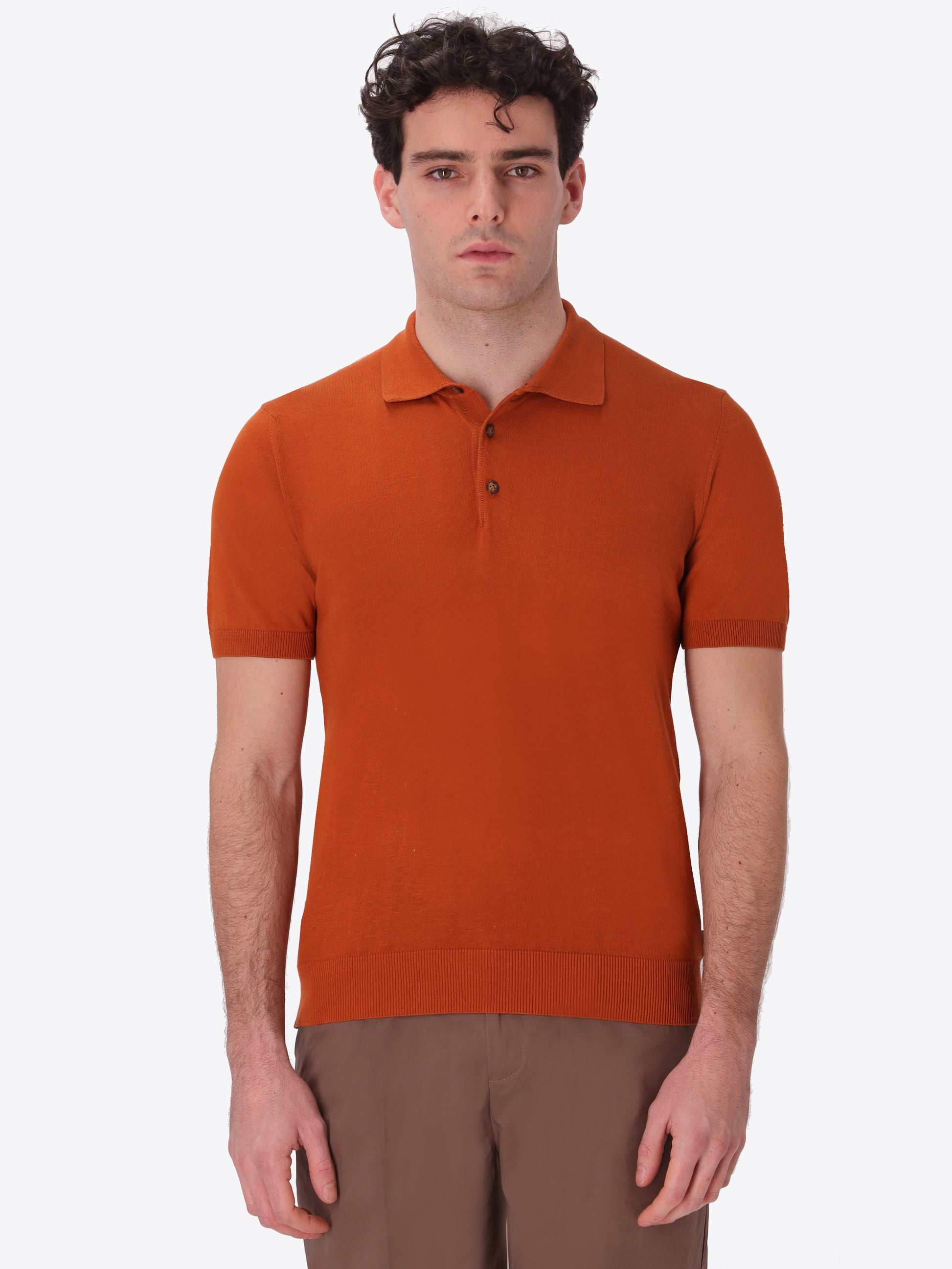 Polo Carrara In Garment-Dyed Cotton Crepe Yarn