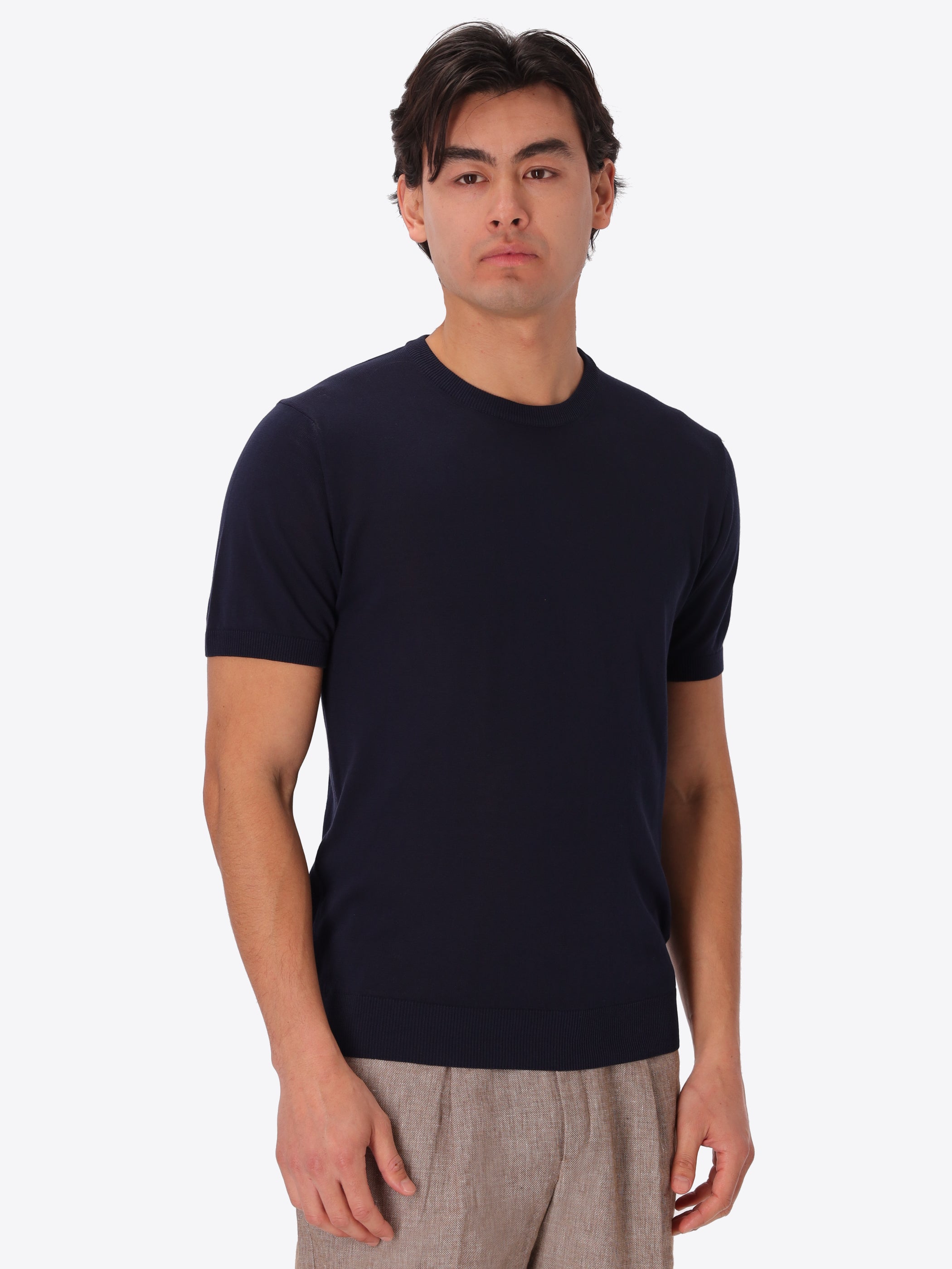 T-Shirt Carrara In Filato Crèpe Di Cotone Tinto In Capo - Icon