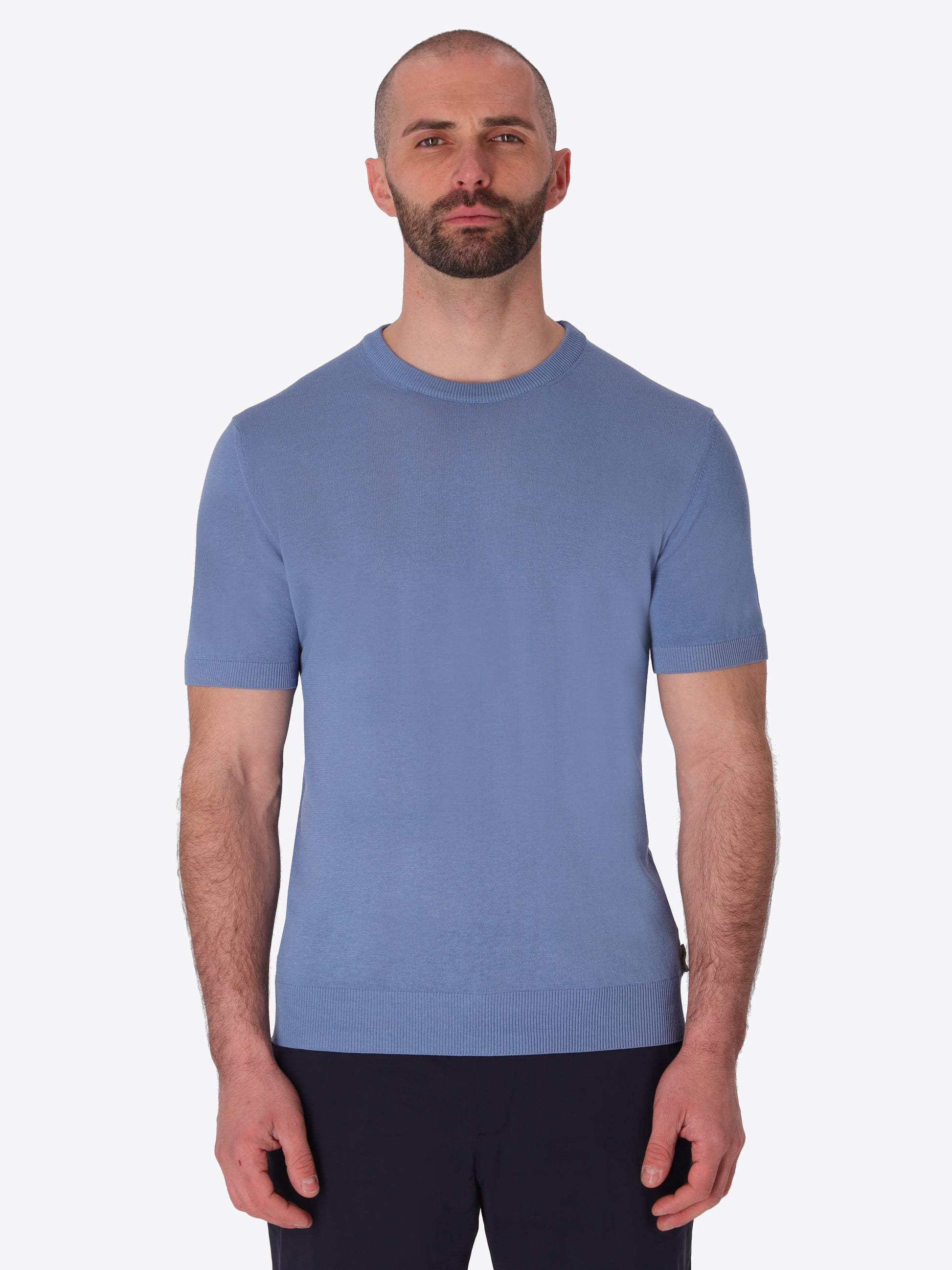 T-Shirt Carrara In Garment-Dyed Cotton Crepe Yarn