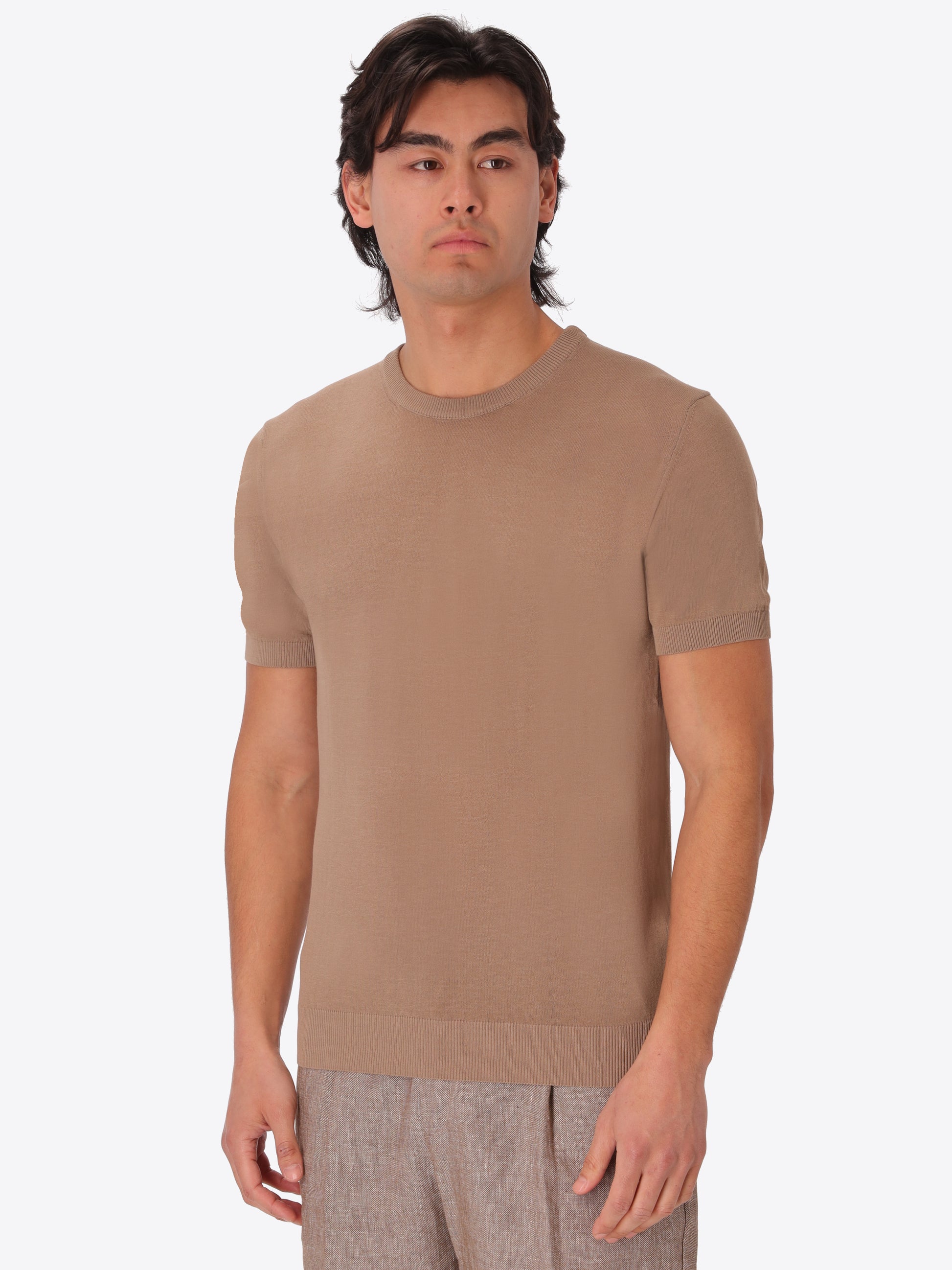 Carrara T-Shirt Aus Garment-Dyed Baumwoll-Crêpegarn