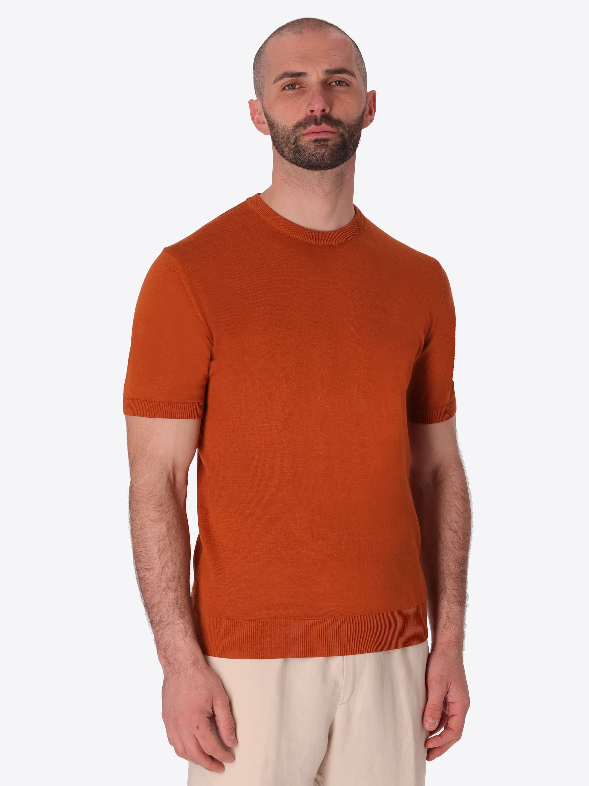 T-Shirt Carrara In Garment-Dyed Cotton Crepe Yarn