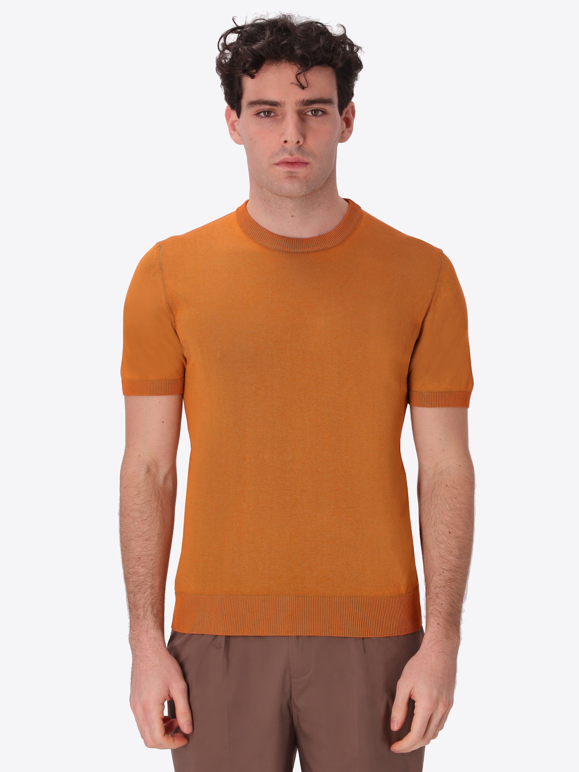T-Shirt Granito In Cotone Tinto In Capo Con Doppia Tintura A Contrasto Interno/Esterno