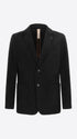Distretto12 Leonardo Black 1000-Stripe Super-Comfort Velvet Jacket - Product Still Life