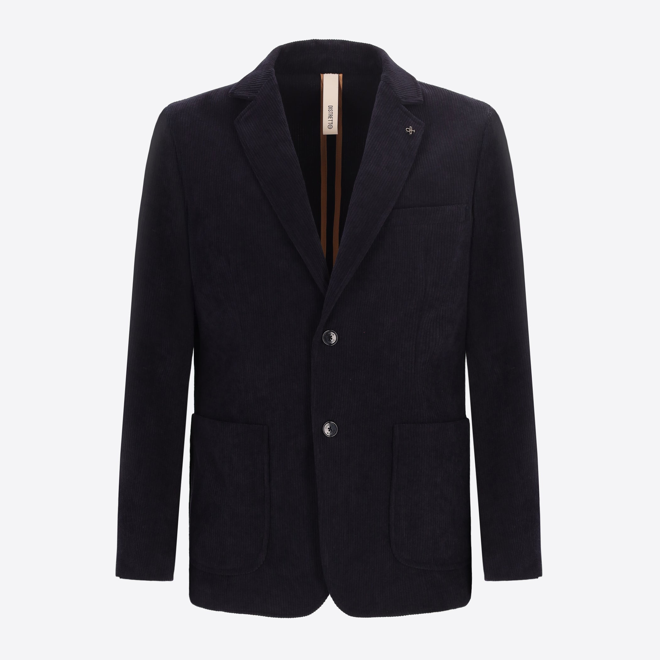 Distretto12 Leonardo Blue 1000-Stripe Super-Comfort Velvet Jacket - Product Still Life