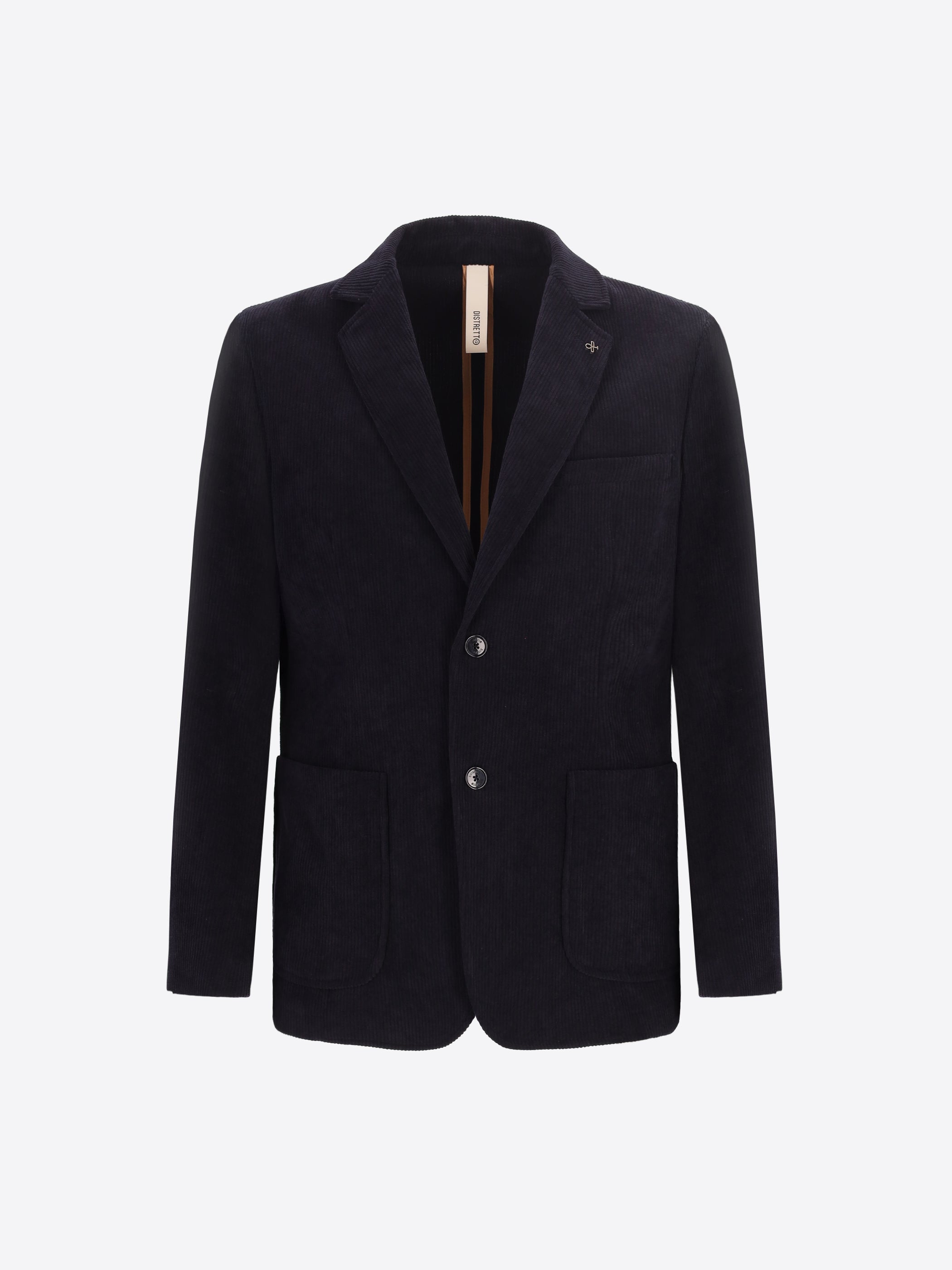 Distretto12 Leonardo Blue 1000-Stripe Super-Comfort Velvet Jacket - Product Still Life