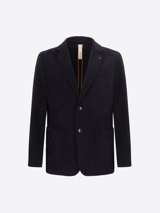 Distretto12 Leonardo Blue 1000-Stripe Super-Comfort Velvet Jacket - Product Still Life