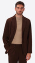 Leonardo Brown 1000-Stripe Super-Comfort Velvet Jacket - Model Front View