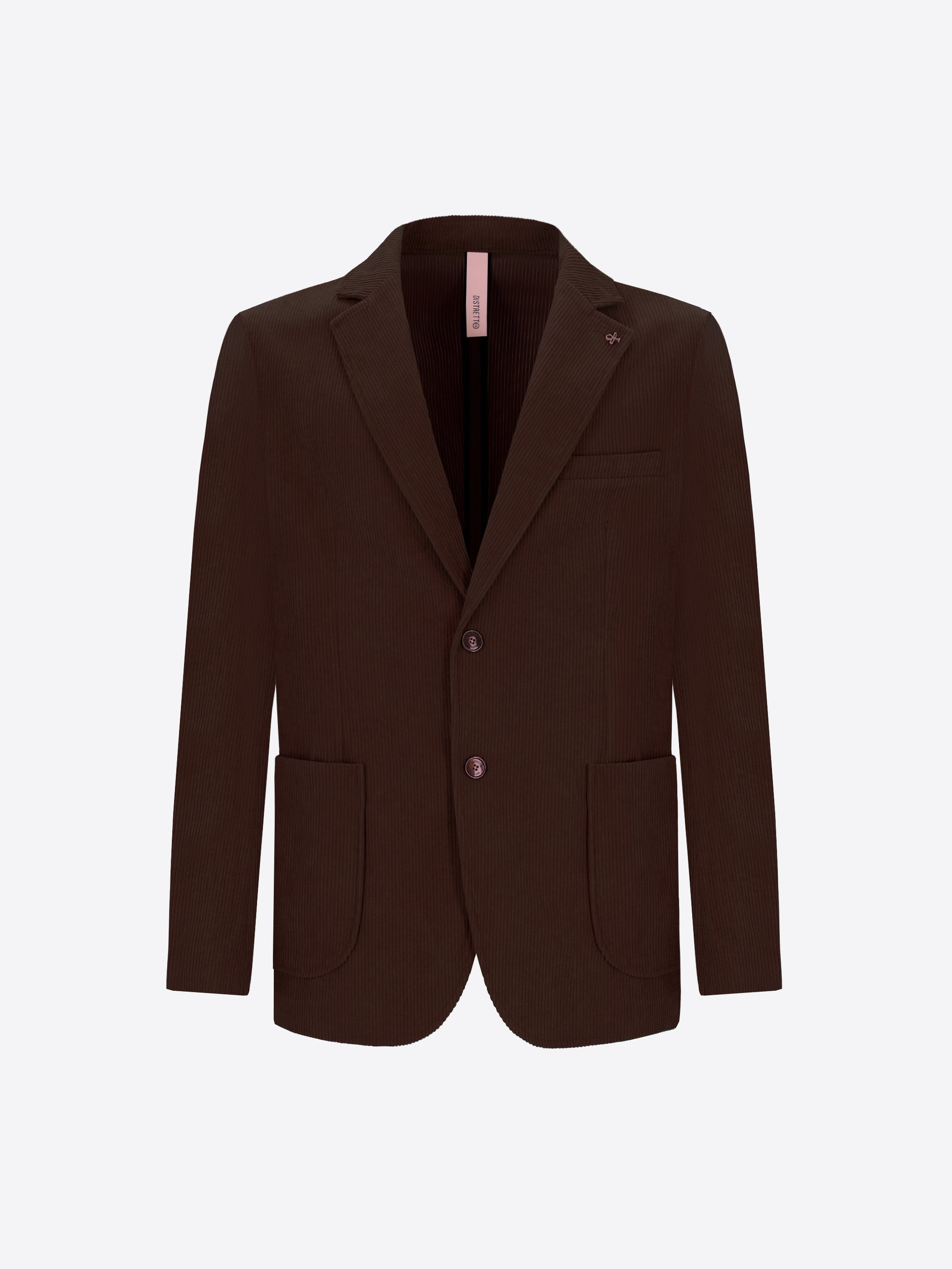 Distretto12 Leonardo Brown 1000-Stripe Super-Comfort Velvet Jacket - Product Still Life