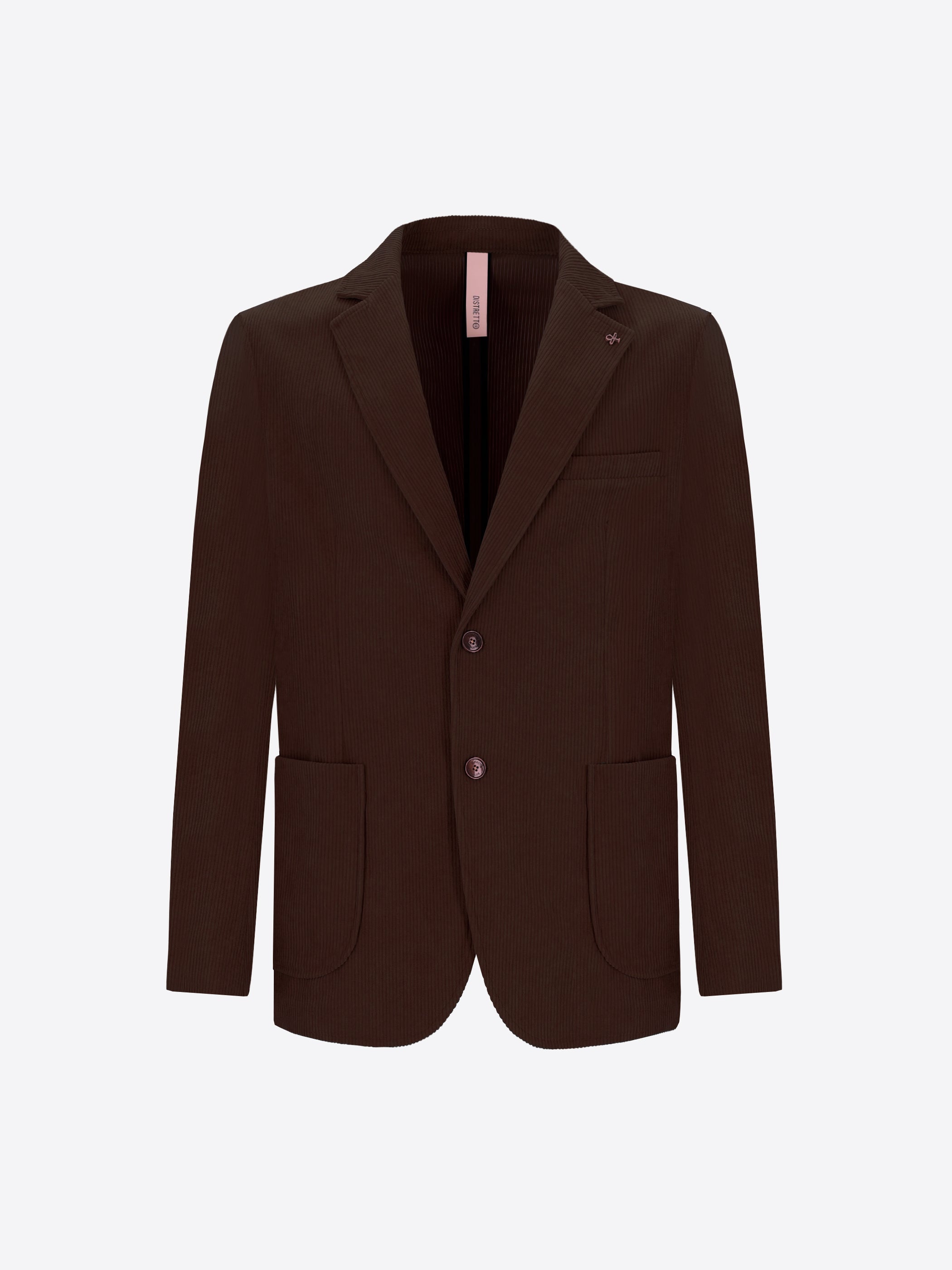 Distretto12 Leonardo Brown 1000-Stripe Super-Comfort Velvet Jacket - Product Still Life