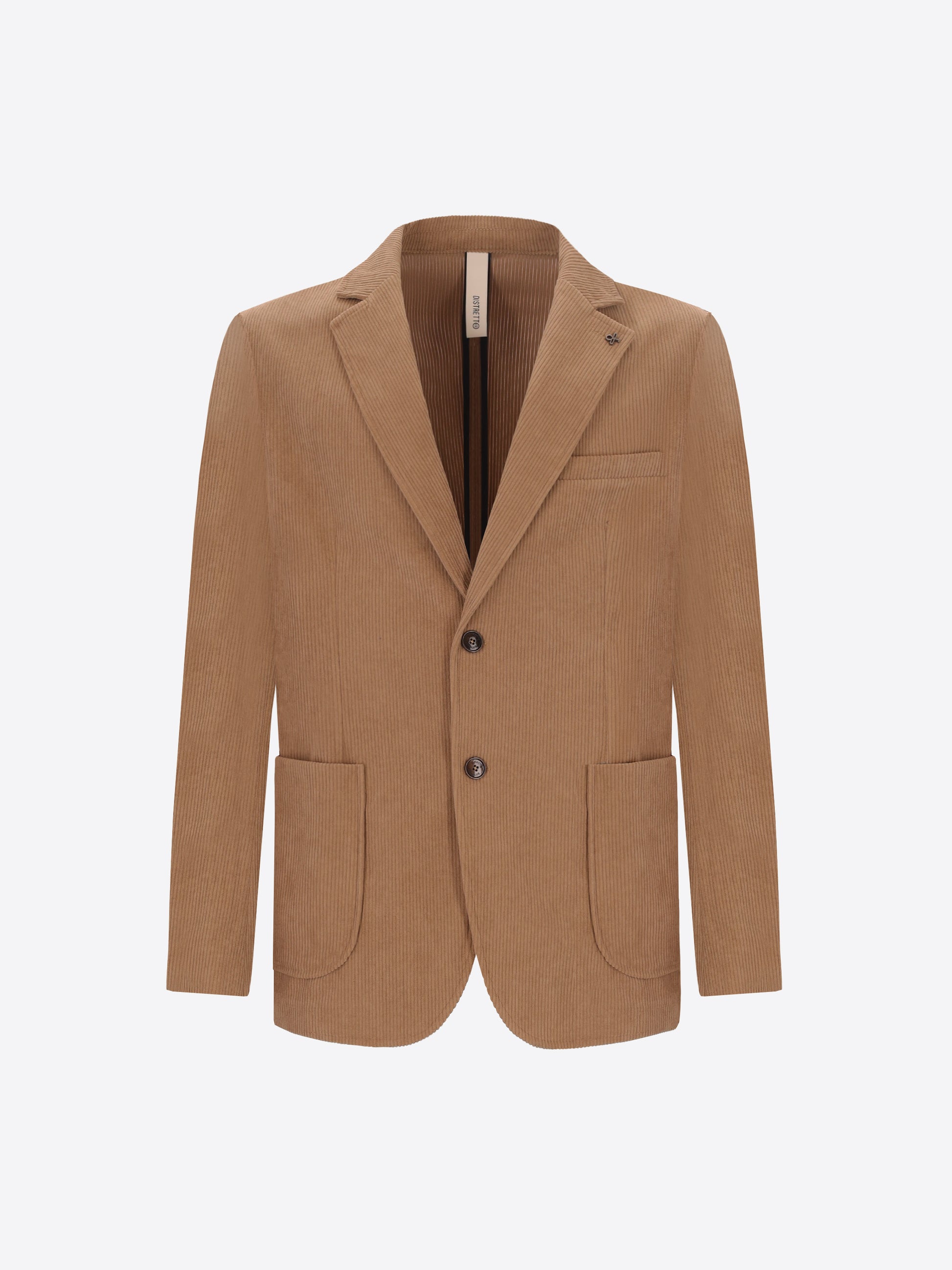 Distretto12 Leonardo Camel 1000-Stripe Super-Comfort Velvet Jacket - Product Still Life