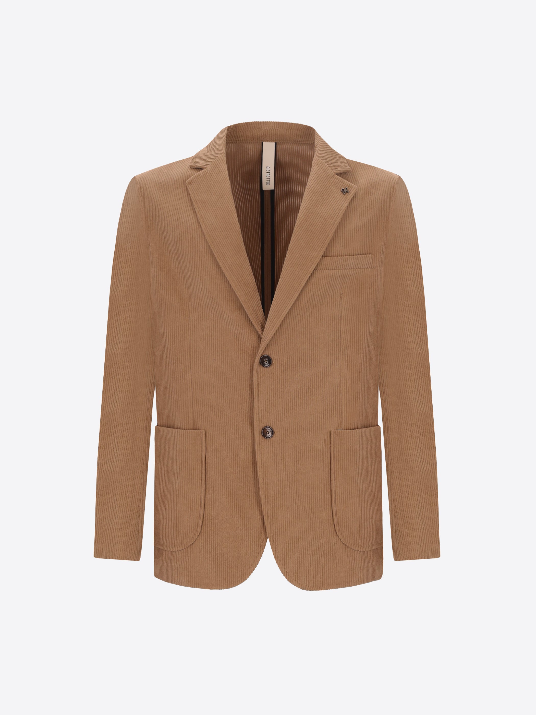 Distretto12 Leonardo Camel 1000-Stripe Super-Comfort Velvet Jacket - Product Still Life