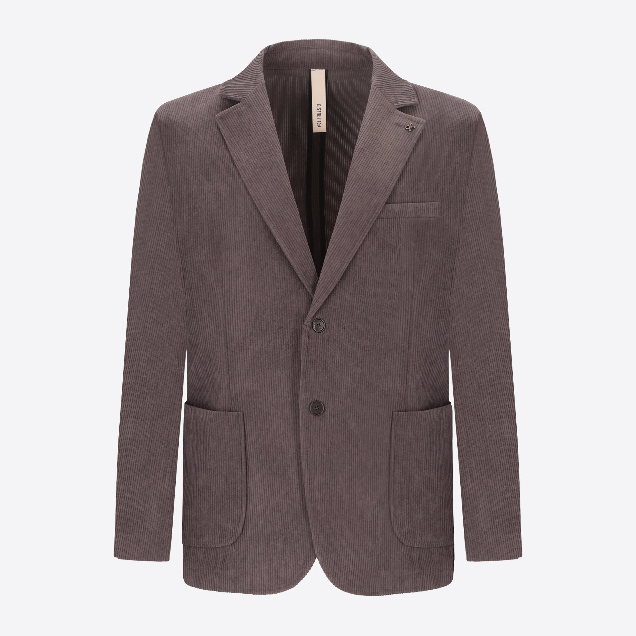 Distretto12 Leonardo Charcoal 1000-Stripe Super-Comfort Velvet Jacket - Product Still Life
