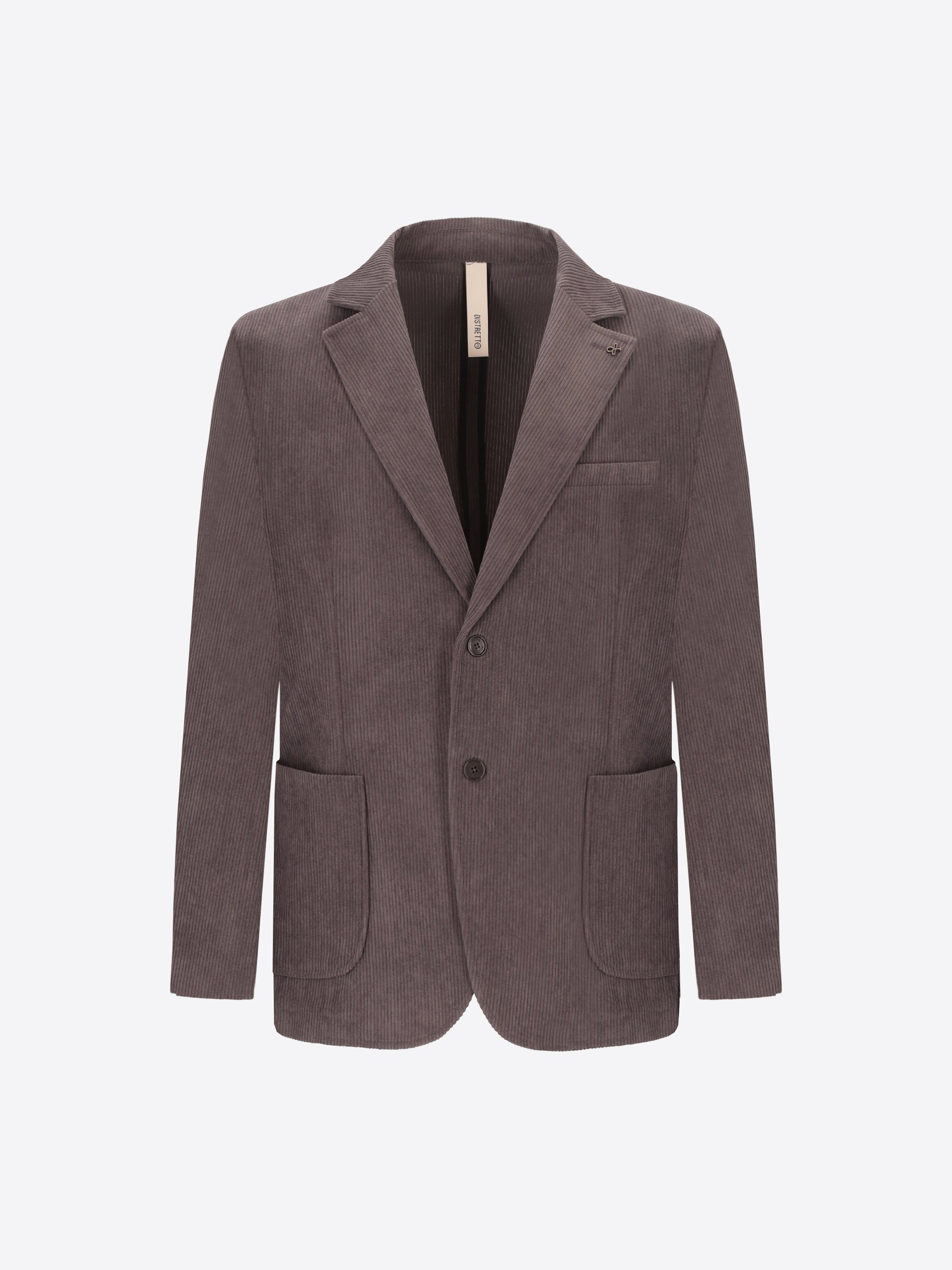 Distretto12 Leonardo Charcoal 1000-Stripe Super-Comfort Velvet Jacket - Product Still Life