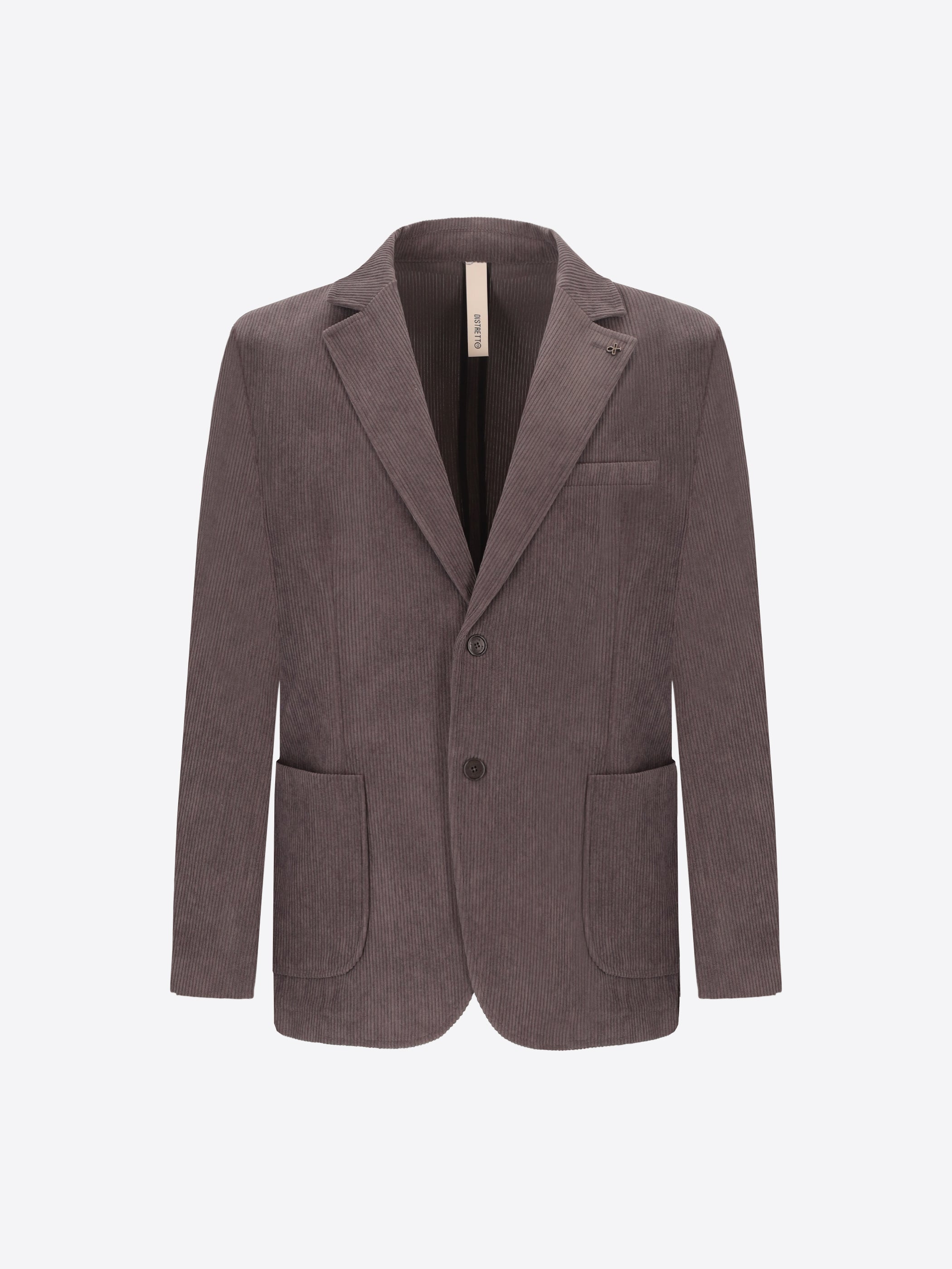 Distretto12 Leonardo Charcoal 1000-Stripe Super-Comfort Velvet Jacket - Product Still Life