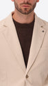 Leonardo Off White 1000-Stripe Super-Comfort Velvet Jacket - Close-Up Of The Collar