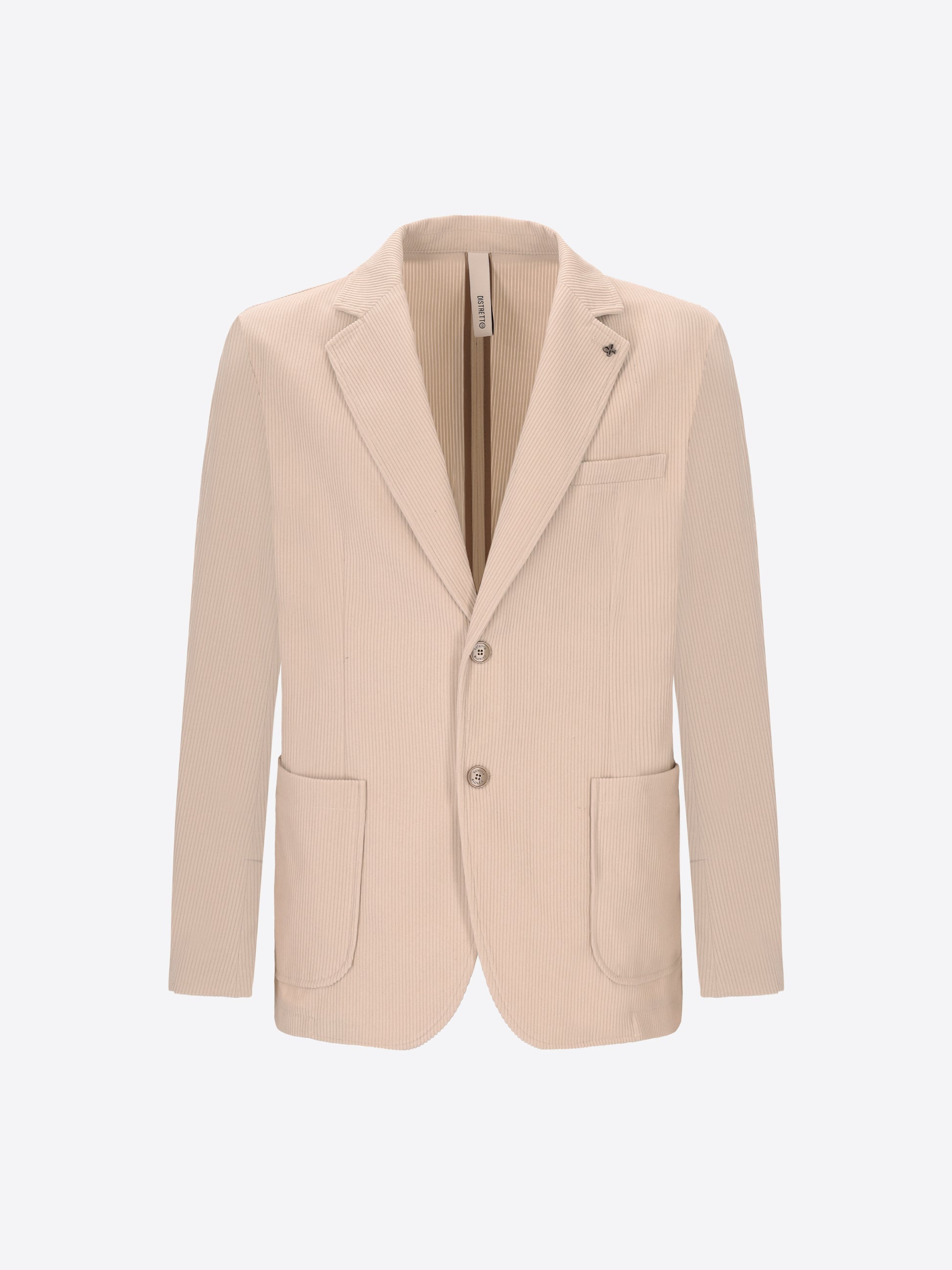 Distretto12 Leonardo Off White 1000-Stripe Super-Comfort Velvet Jacket - Product Still Life
