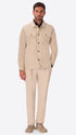 Leonardo Off White 1000-Stripe Super-Comfort Velvet Shirt Jacket - Model Full Body Shot