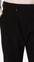 Rio Pences Leonardo Black 1000-Stripe Super-Comfort Velvet Trousers - Close-Up Of The Front Pocket