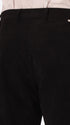 Rio Pences Leonardo Black 1000-Stripe Super-Comfort Velvet Trousers - Close-Up Of The Back Pocket