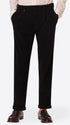 Rio Pences Leonardo Black 1000-Stripe Super-Comfort Velvet Trousers - Model Front View